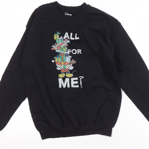 Disney Unisex Kids Black L Mickey Mouse Christmas Sweatshirt