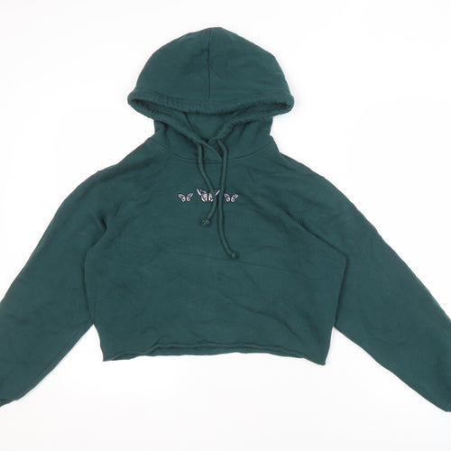 Hollister Women's Green Hoodie 2XS Pullover Embroidered