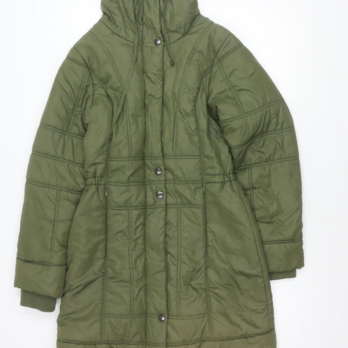 ETAGE Women's Green Mid-Length Puffer Jacket Size 10
