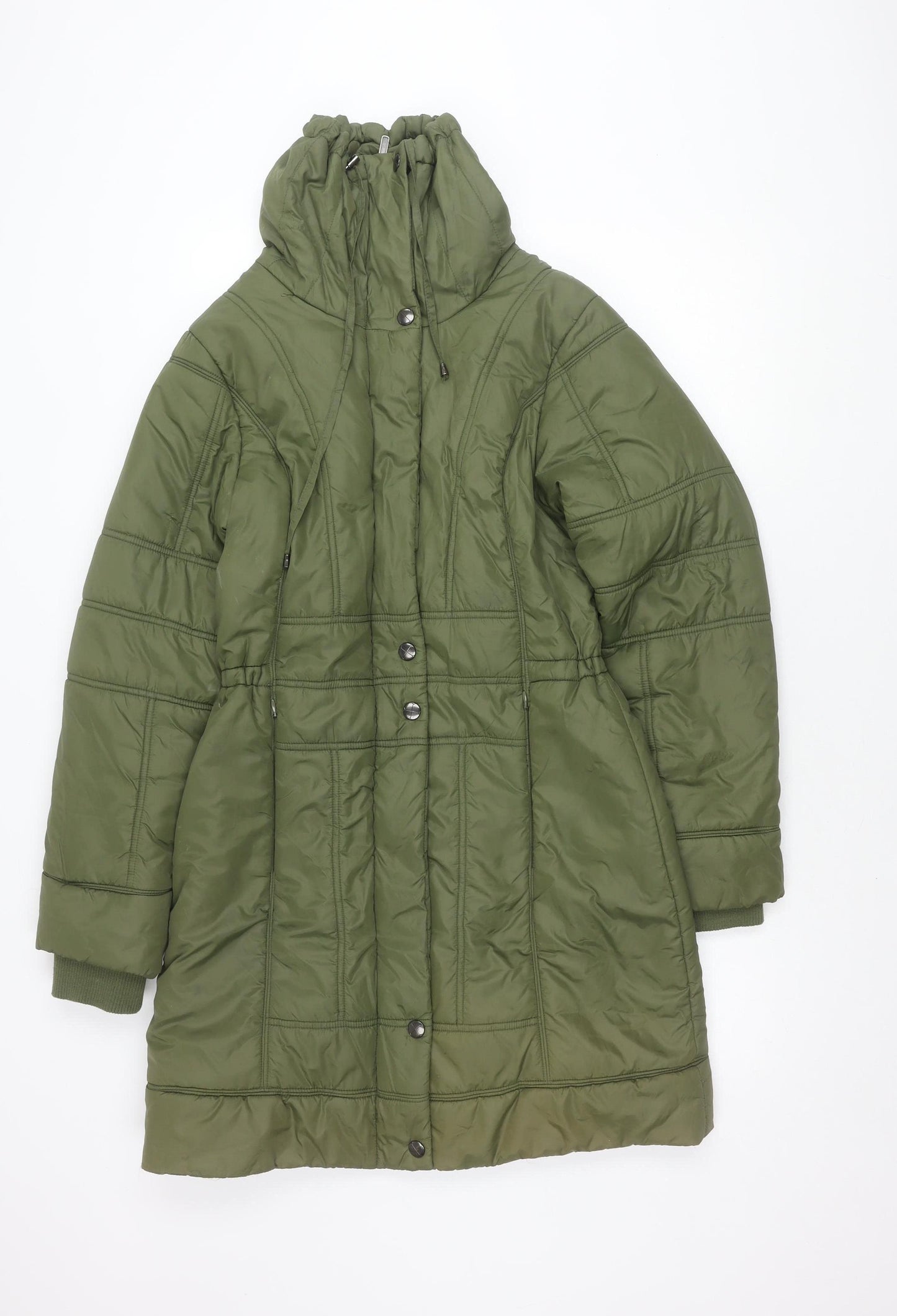 ETAGE Women's Green Mid-Length Puffer Jacket Size 10