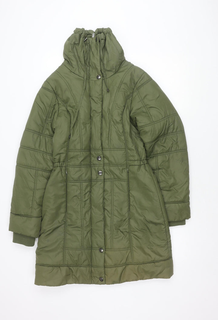 ETAGE Women's Green Mid-Length Puffer Jacket Size 10