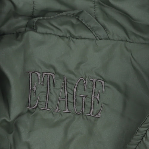 ETAGE Women's Green Mid-Length Puffer Jacket Size 10