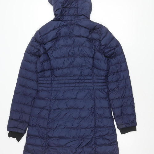 HFX Women's Blue Puffer Jacket S Hooded Zipped Pockets