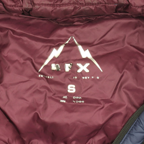 HFX Women's Blue Puffer Jacket S Hooded Zipped Pockets