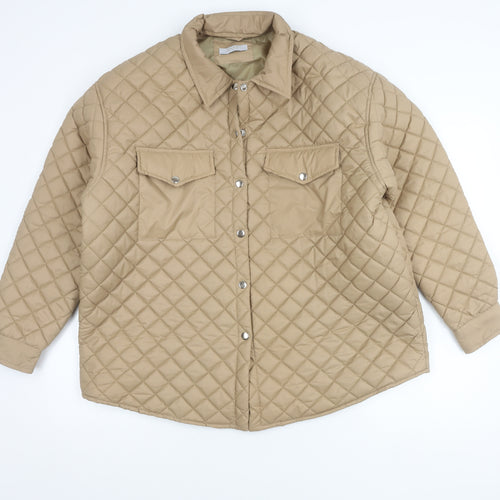 Quiz Women's Beige Quilted Jacket L Casual
