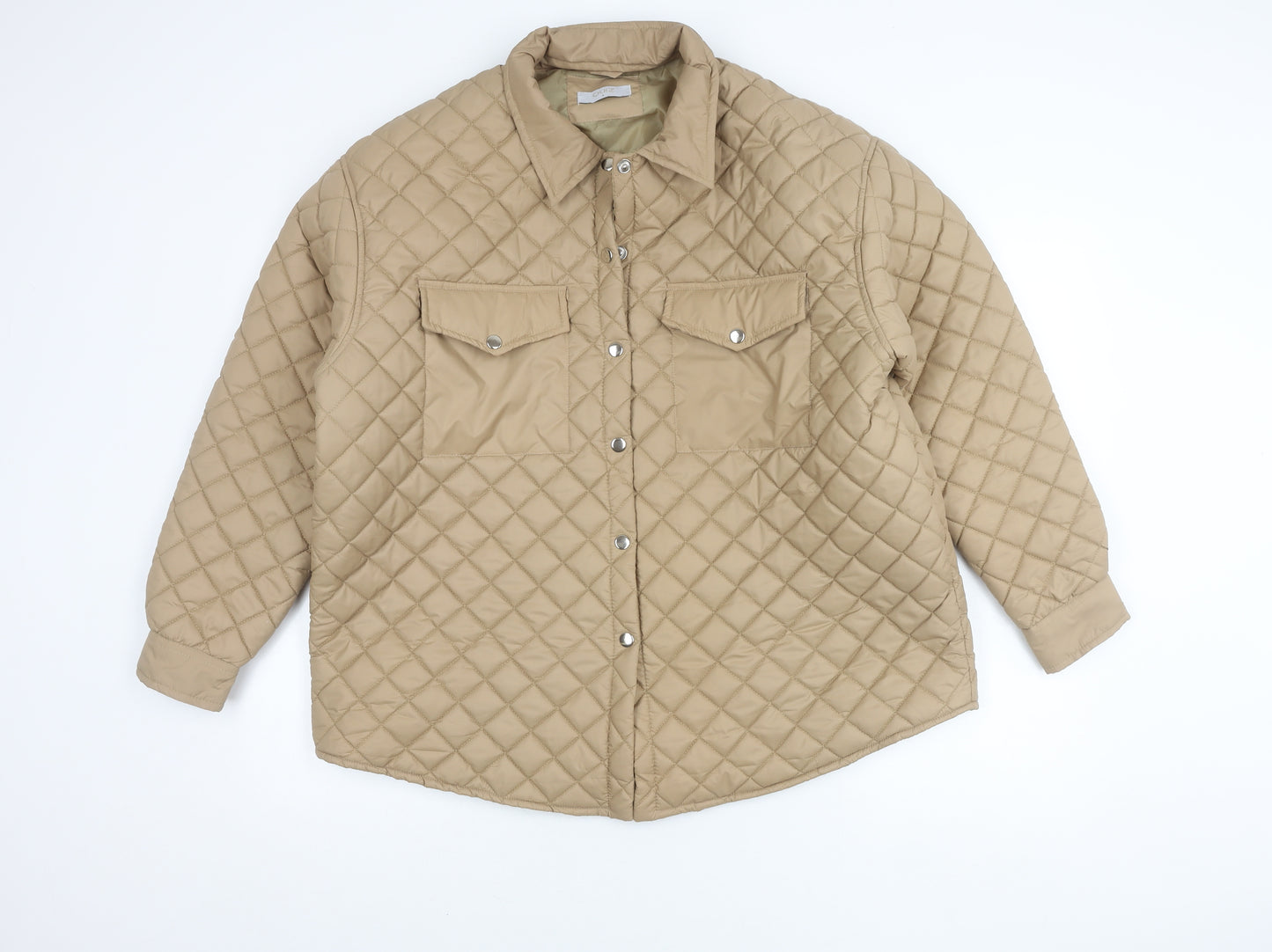 Quiz Women's Beige Quilted Jacket L Casual