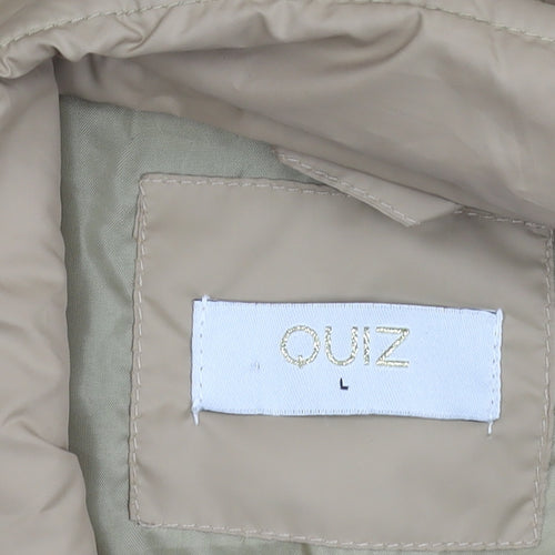 Quiz Women's Beige Quilted Jacket L Casual