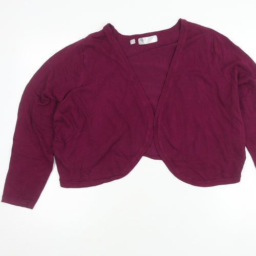 bpc Women's Purple Open Front Cardigan 2XL Long Sleeve