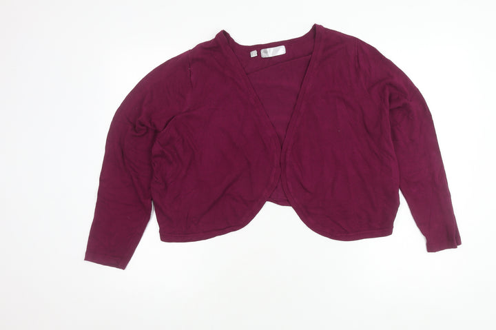 bpc Women's Purple Open Front Cardigan 2XL Long Sleeve