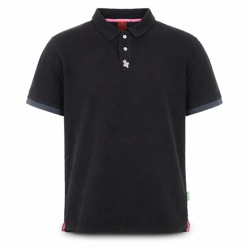 Twolegs Men's Black Cotton Polo Shirt L - Casual Classic