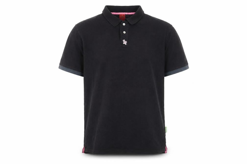 Twolegs Men's Black Cotton Polo Shirt L - Casual Classic