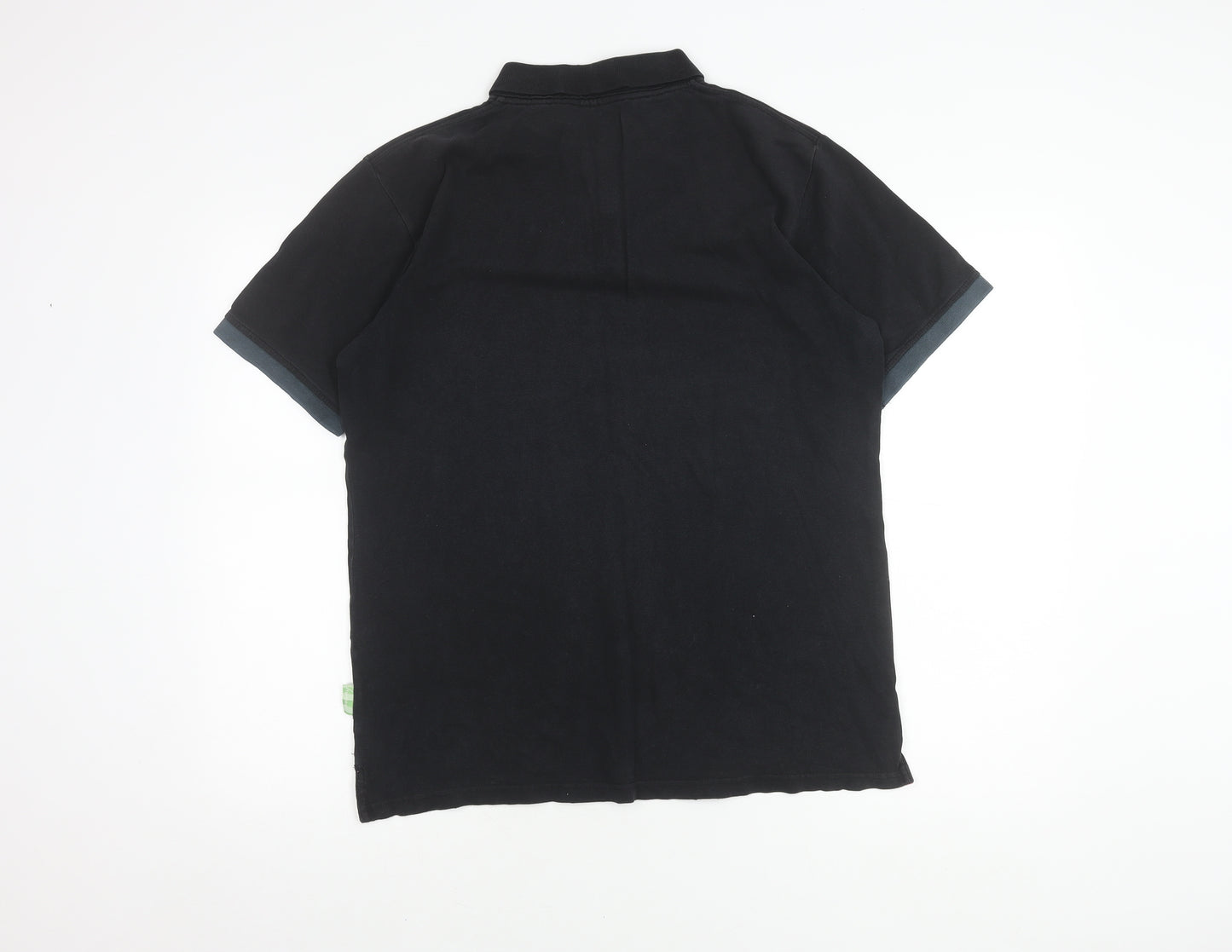 Twolegs Men's Black Cotton Polo Shirt L - Casual Classic
