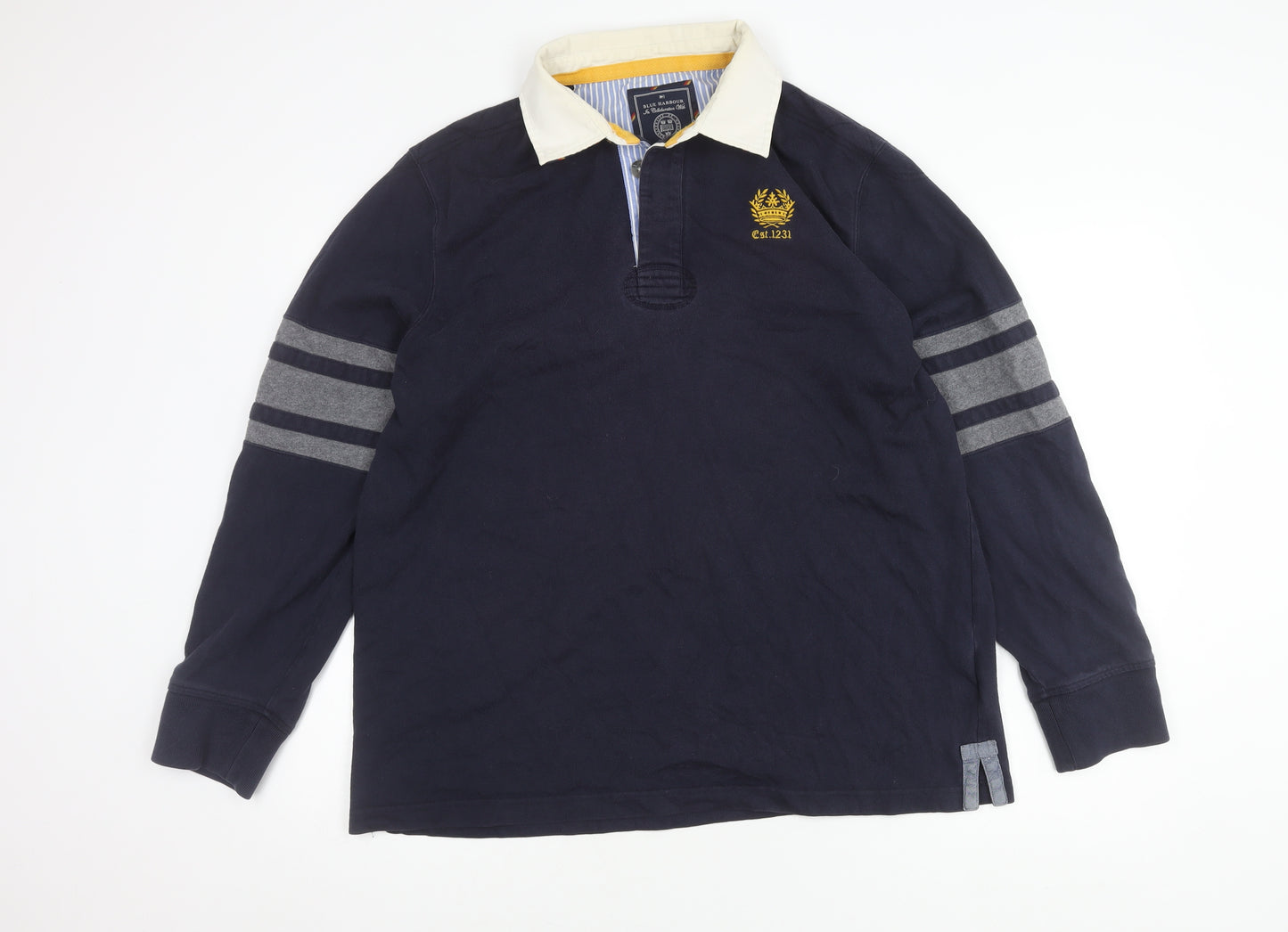 M&S Men's Blue XL Polo with Long Sleeves