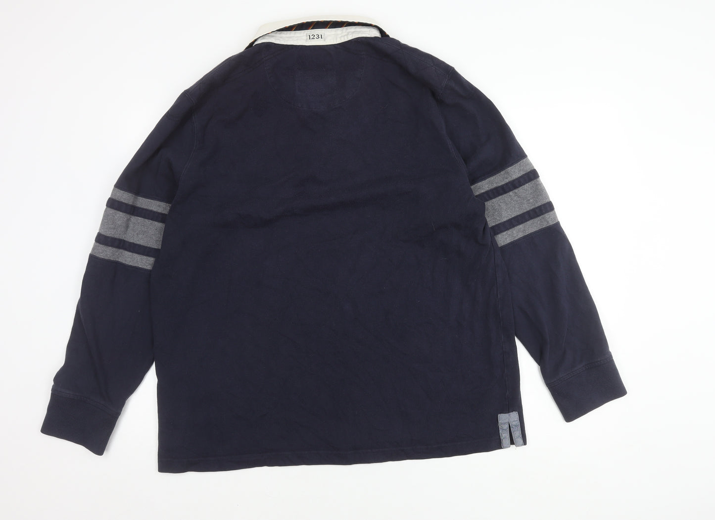 M&S Men's Blue XL Polo with Long Sleeves