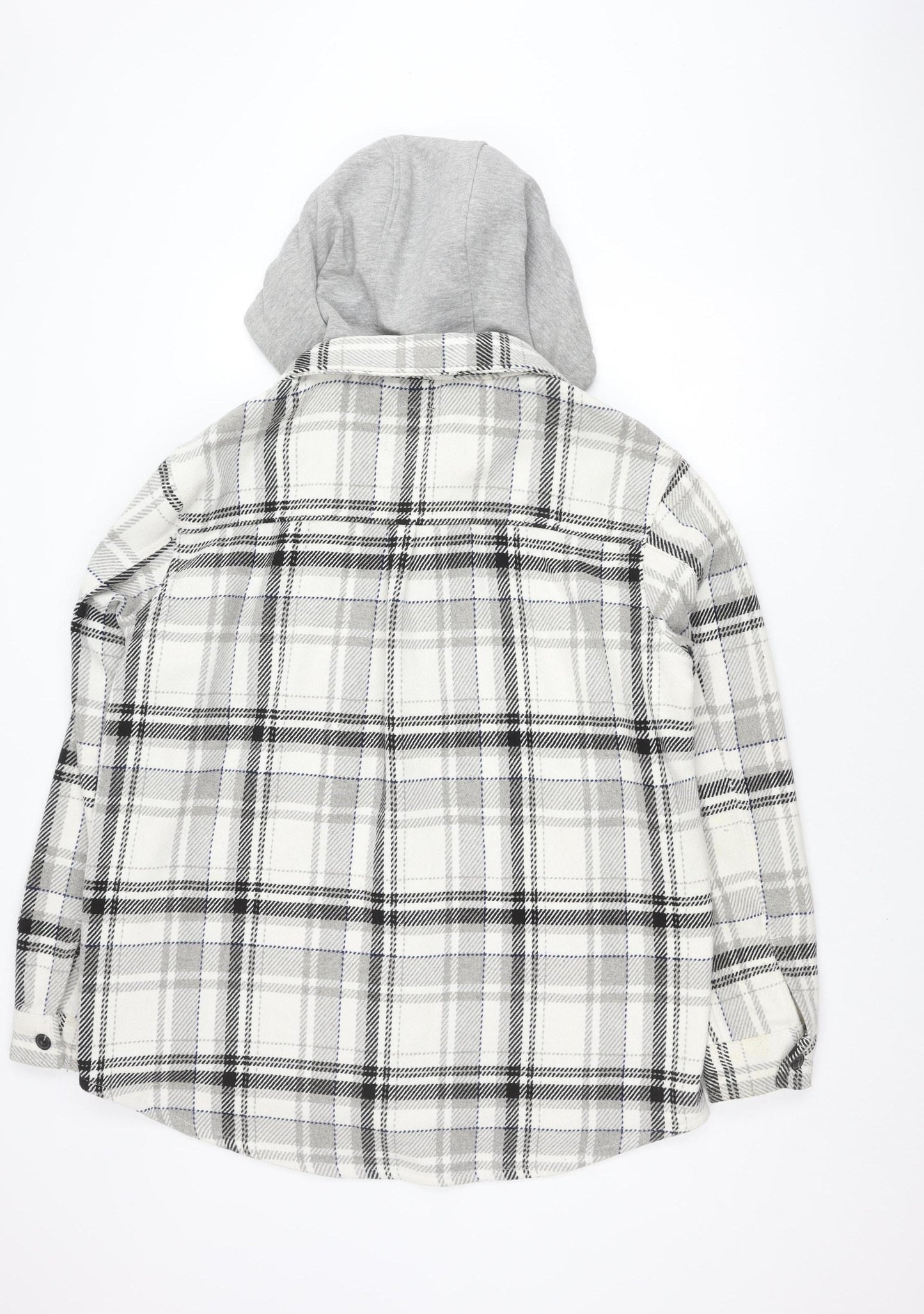 Zara Men's Multicoloured Hooded Plaid Jacket L