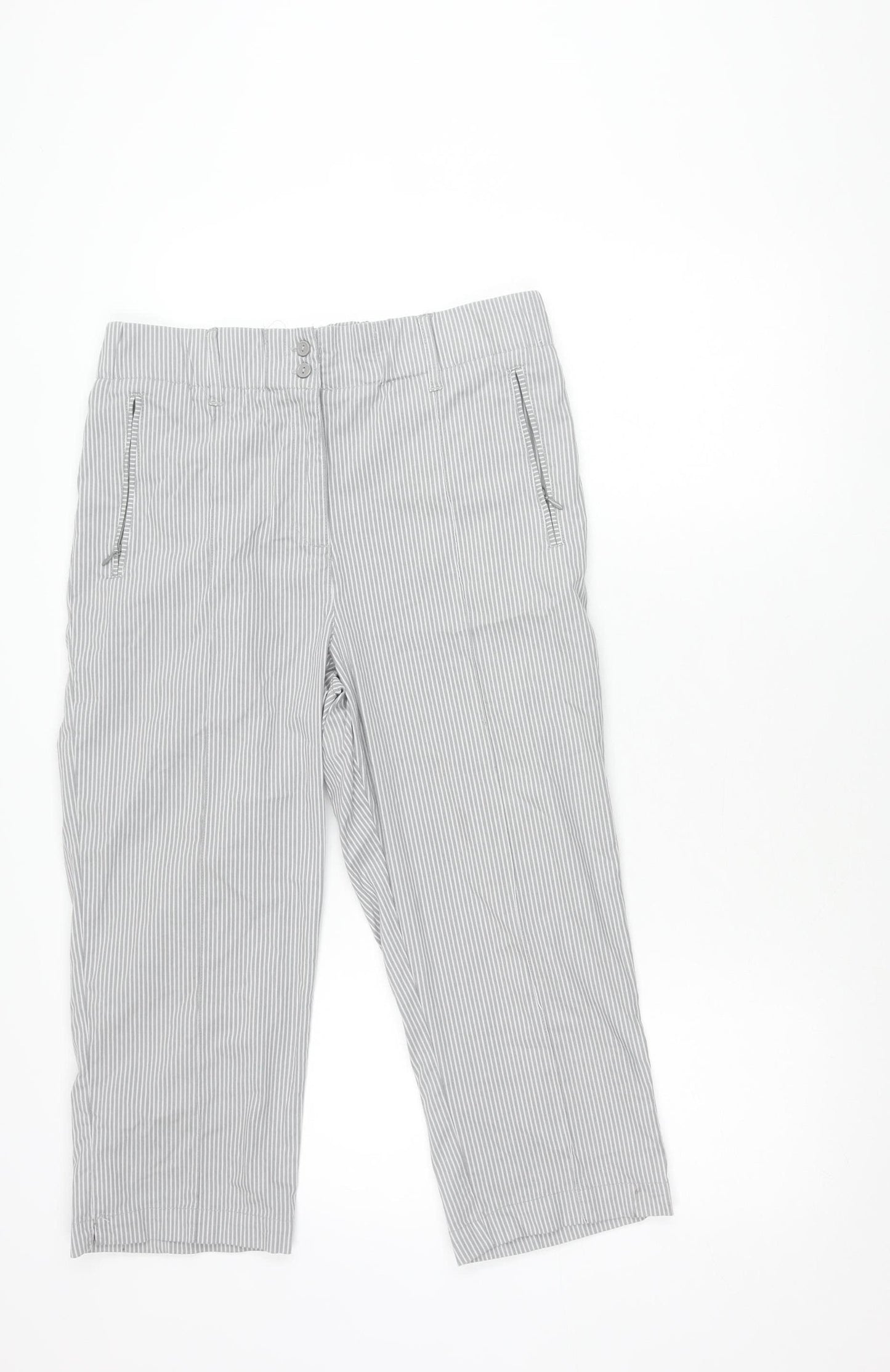 Cotton Traders Women’s Grey Striped Trousers Size 10