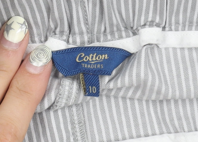 Cotton Traders Women’s Grey Striped Trousers Size 10