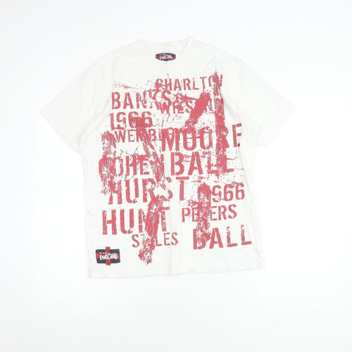 Eat Sleep Breathe England Graphic Men's White T-Shirt, Size L