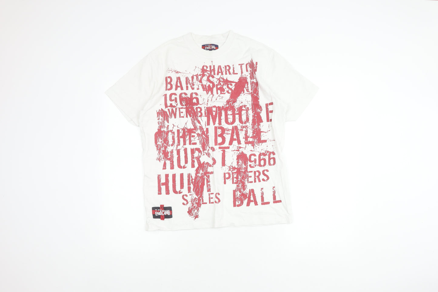 Eat Sleep Breathe England Graphic Men's White T-Shirt, Size L