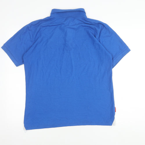 Slazenger Men's Blue Cotton Polo Shirt - Medium
