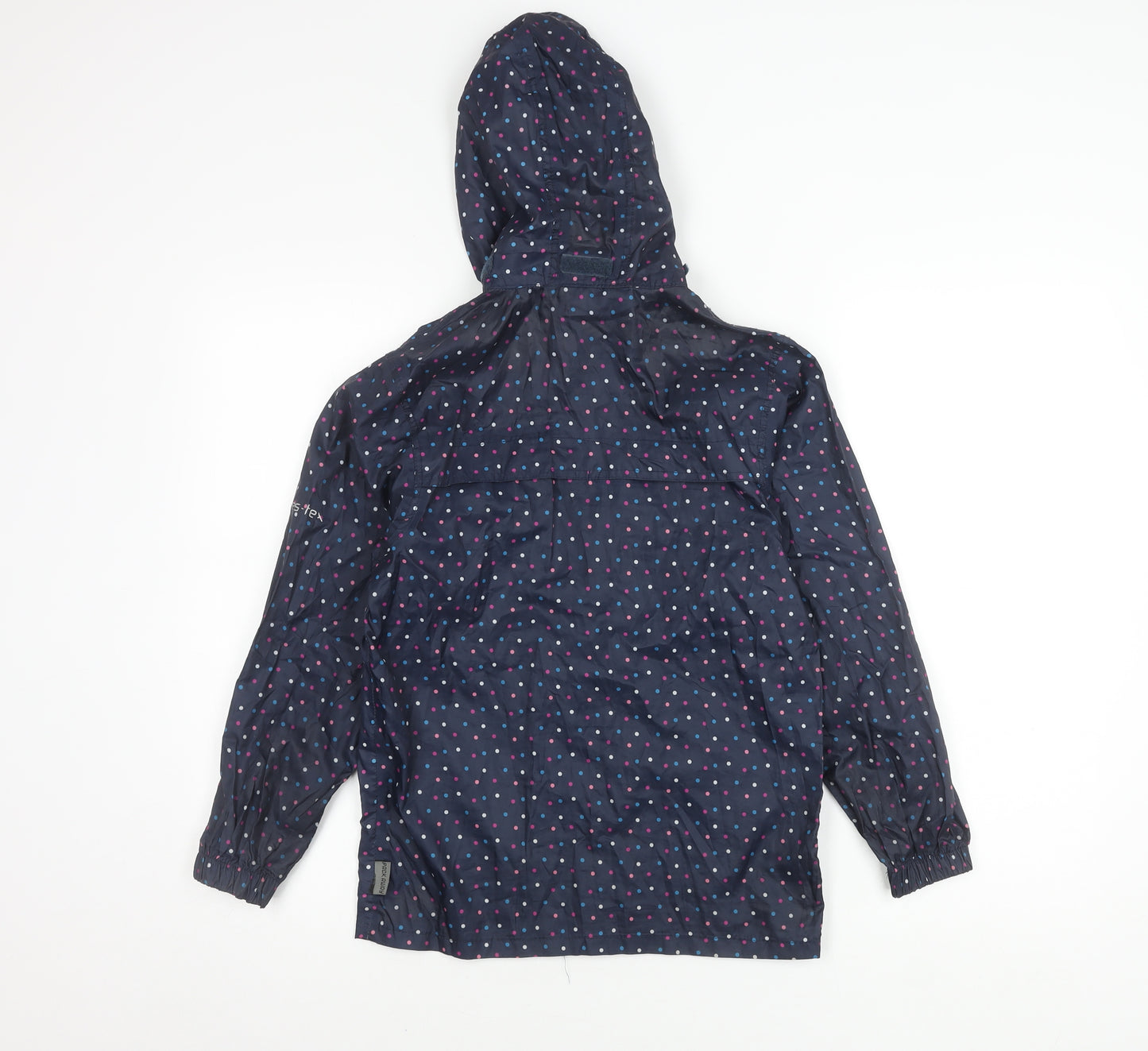 Trespass Girls' Blue Polka Dot Rain Coat 9 Years