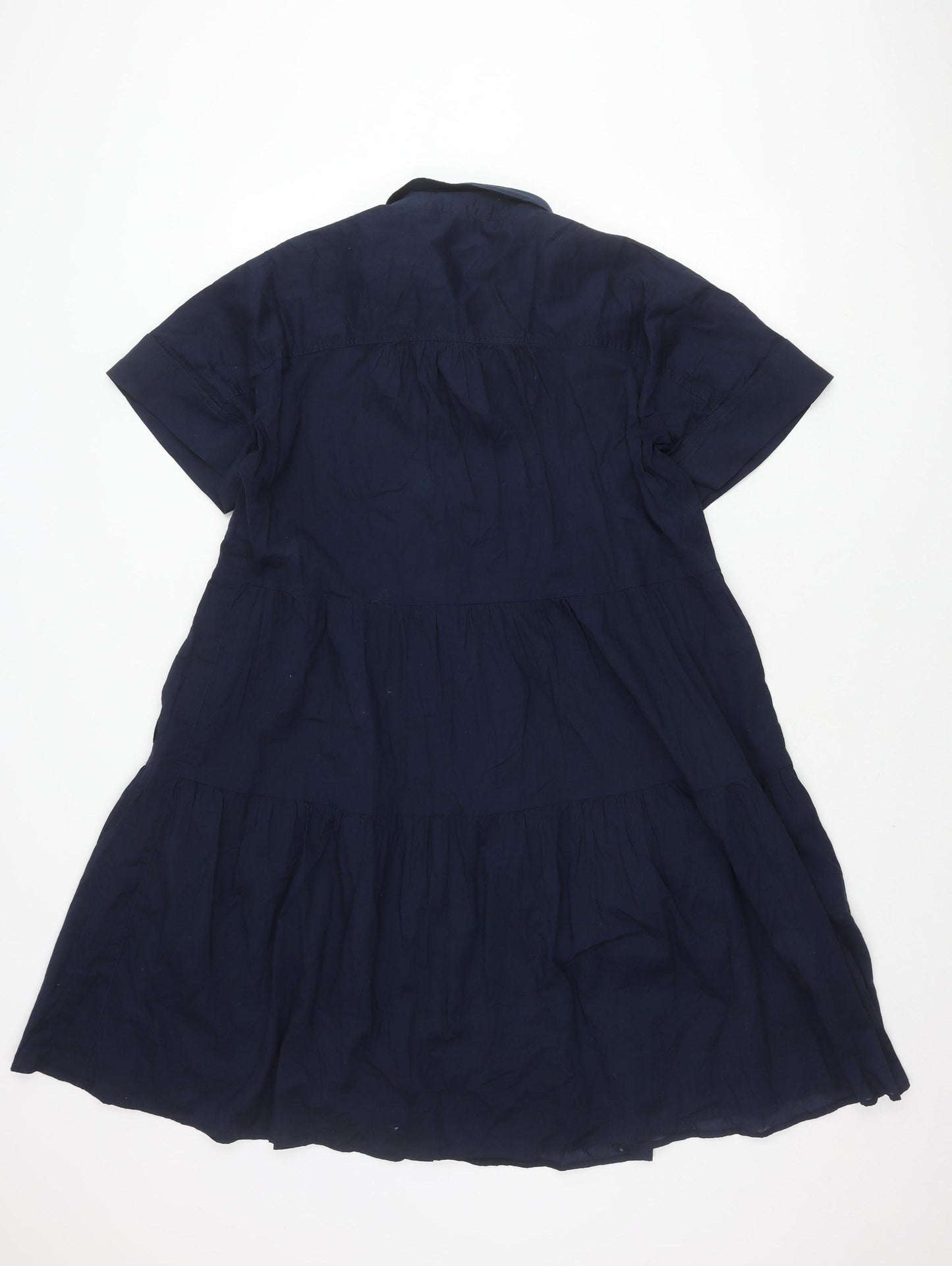 ME+EM Women's Blue Collared Button Dress Size 16