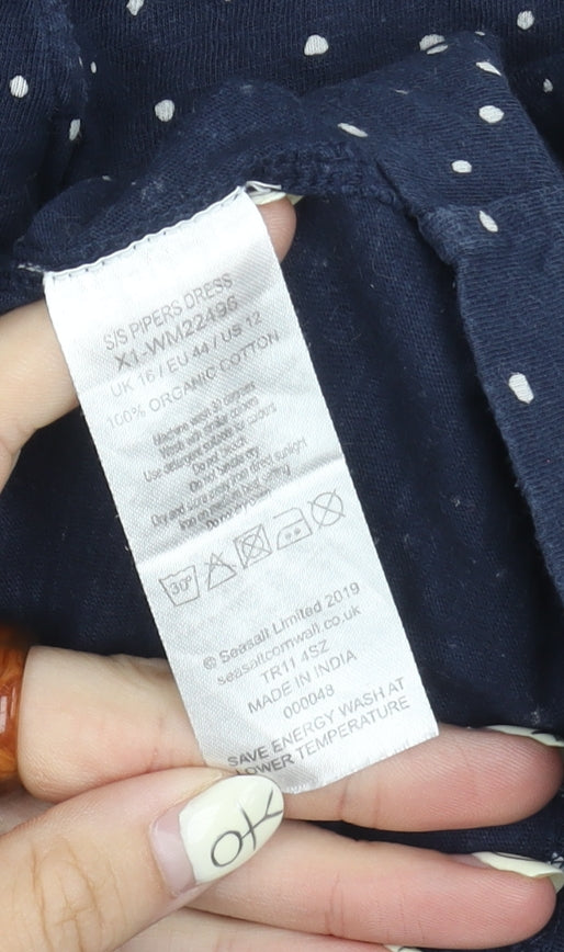 Seasalt Cornwall Women's Blue Polka Dot Dress Size 16