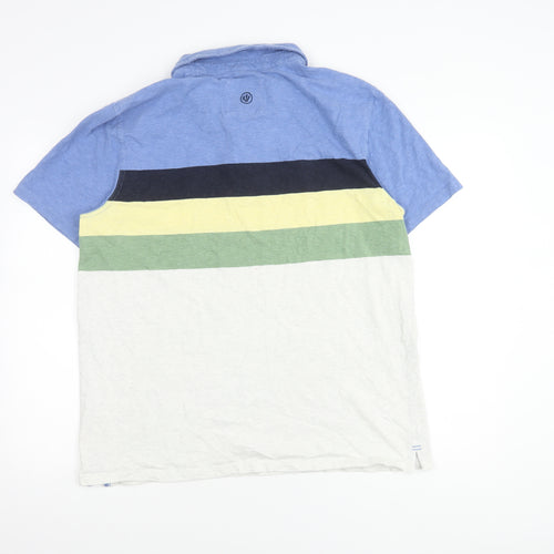 Fat Face Men's Blue Striped Polo Shirt XL