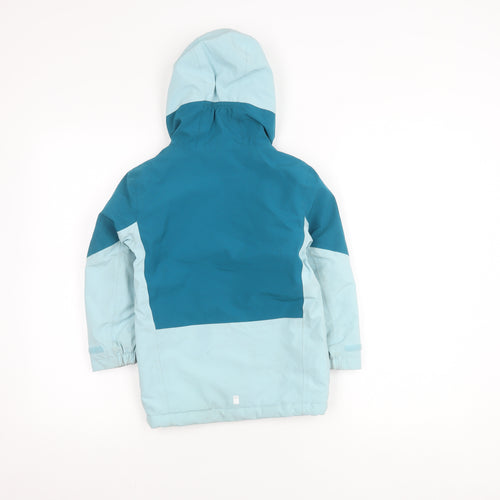 Regatta Girls Blue Parka Jacket 11 Years Hooded Mid-Length