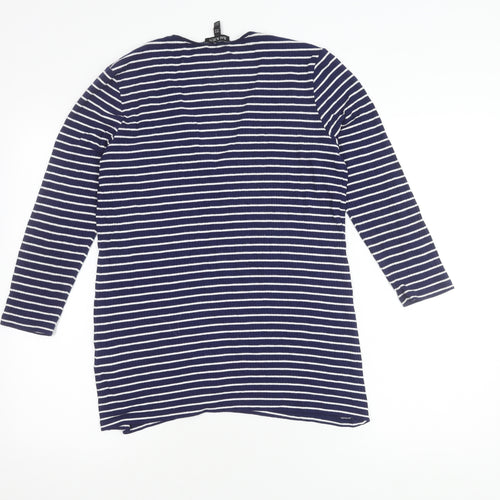 Baukjen Women's Blue Striped V-Neck Tunic Top, Size 14