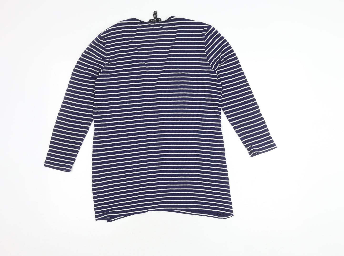 Baukjen Women's Blue Striped V-Neck Tunic Top, Size 14