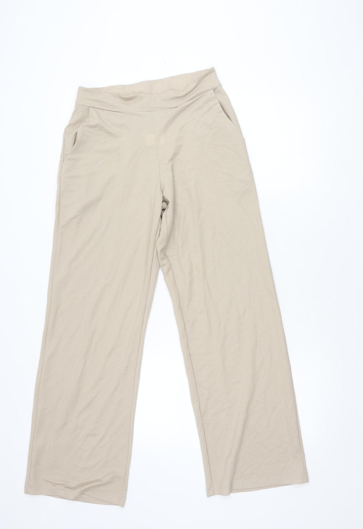 Peruzzi Women's Beige Wide-Leg Trousers Size 8