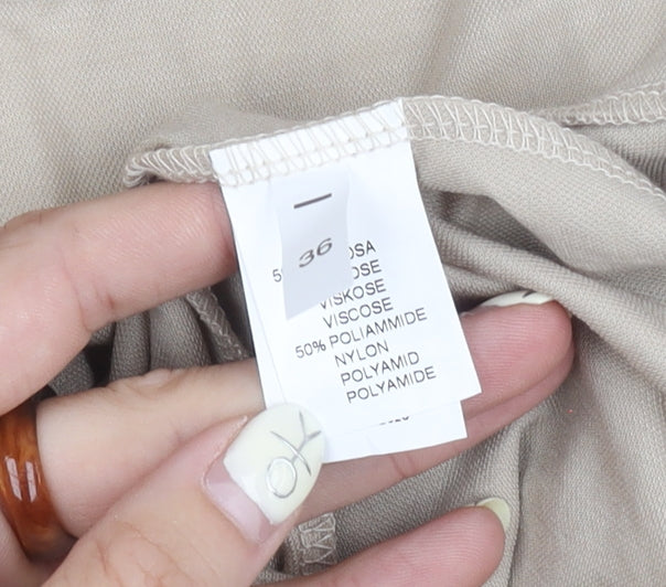 Peruzzi Women's Beige Wide-Leg Trousers Size 8