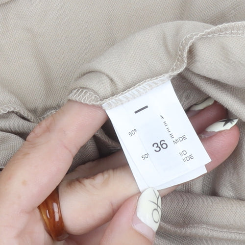 Peruzzi Women's Beige Wide-Leg Trousers Size 8