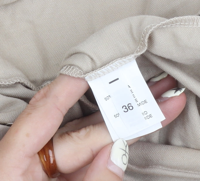 Peruzzi Women's Beige Wide-Leg Trousers Size 8