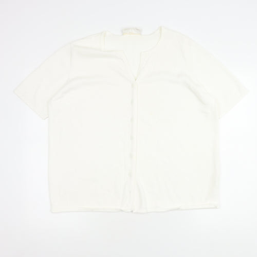Ann Harvey Women's White Button-Up Top Size 20