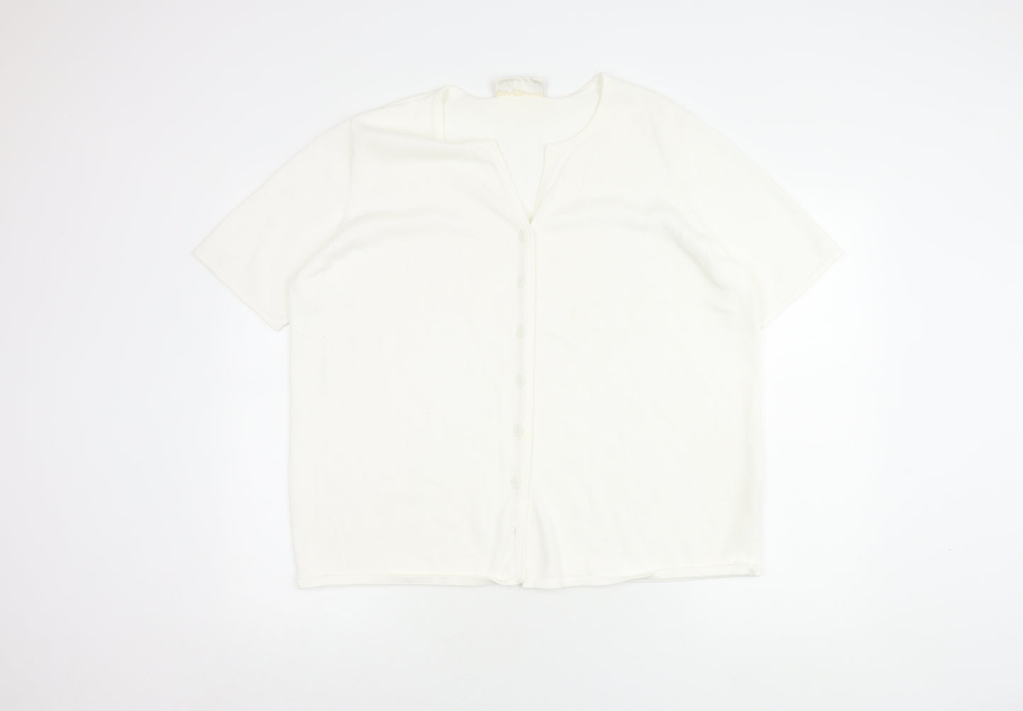 Ann Harvey Women's White Button-Up Top Size 20
