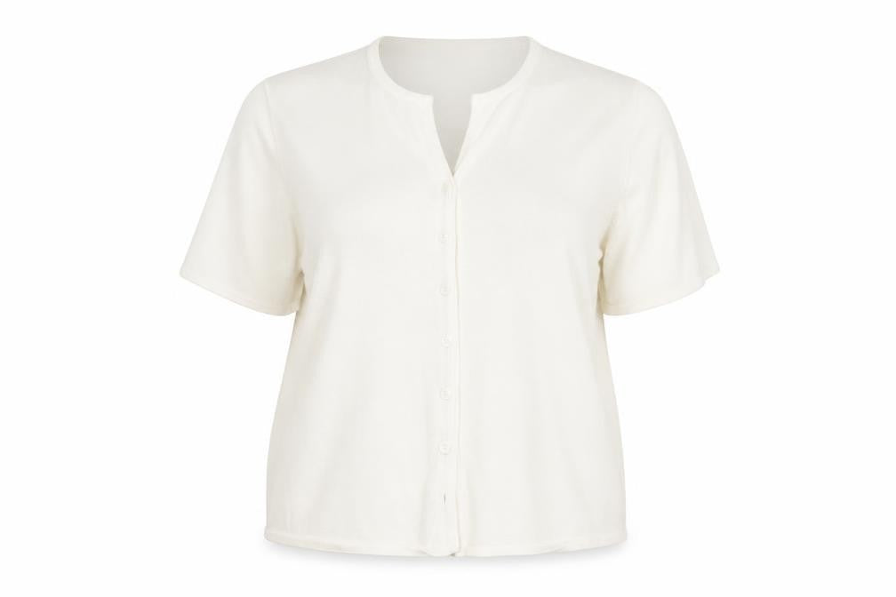 Front view of Ann Harvey Women's White Button-Up Top, size 20