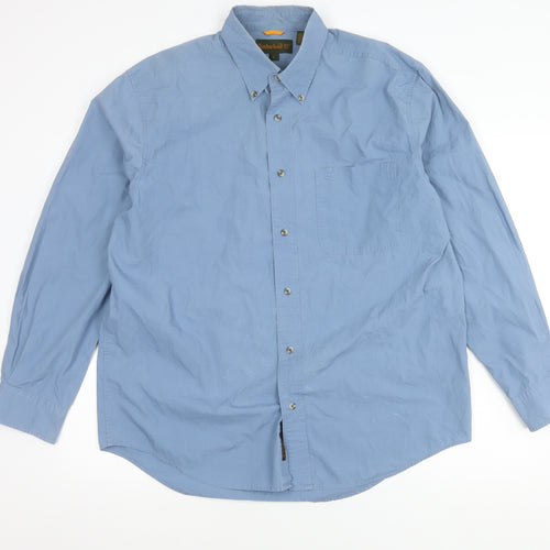 Timberland Men's Blue Casual Shirt - Long Sleeve, Large