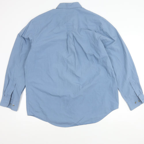 Timberland Men's Blue Casual Shirt - Long Sleeve, Large