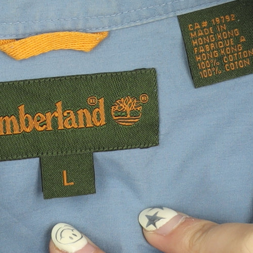Timberland Men's Blue Casual Shirt - Long Sleeve, Large