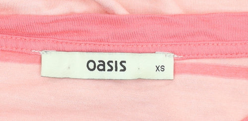 Oasis Women's Pink Striped Sleeveless Top XS