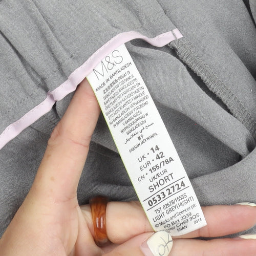 Marks & Spencer Grey Women's Trousers, Size 14, No Pattern