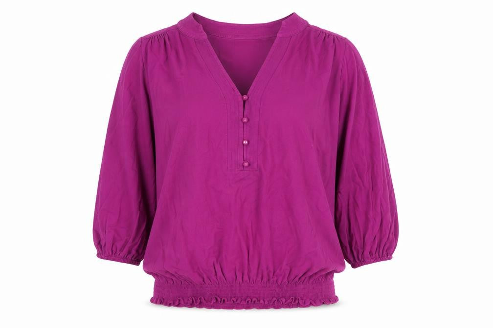 Front view of Wallis Women's Purple Stretch Blouse, Small