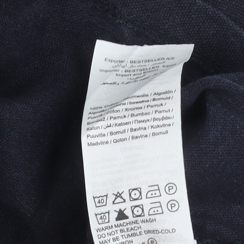 Jack & Jones Men's Black Cotton Polo, Medium Size