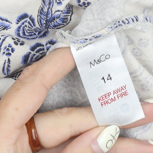 M&Co Women's Multicoloured Floral Top, Size 14