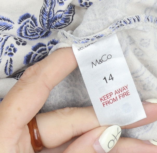 M&Co Women's Multicoloured Floral Top, Size 14