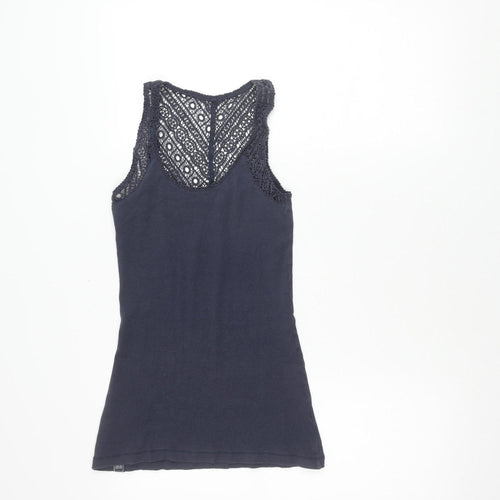 FatFace Women's Blue Lace Tank Top - Size 8