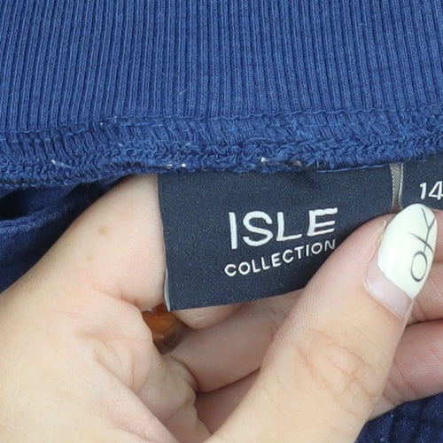 ISLE Women’s Blue Cropped Cotton Trousers Size 14