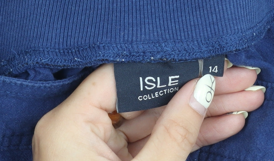 ISLE Women’s Blue Cropped Cotton Trousers Size 14